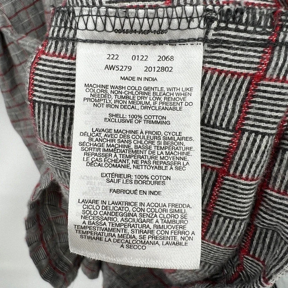 Columbia Holly Hideaway Flannel Dress Plaid Button Up Belted Gray Red Size 2X - Picture 9 of 9